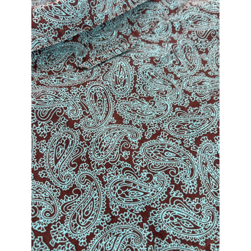 Roper Wear The West Mens 2XL Paisley Western Shirt Brown Turquoise Cotton - Picture 7 of 10